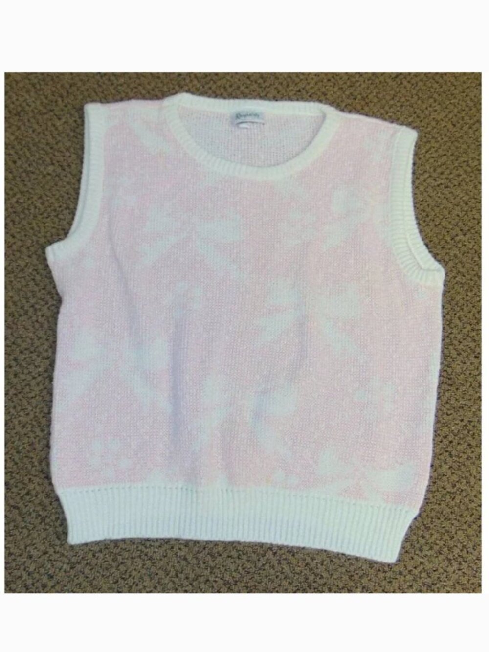 Rhapsody Sweater Vest Womens 2X Plus Crochet Knit Round Neck Sleeveless